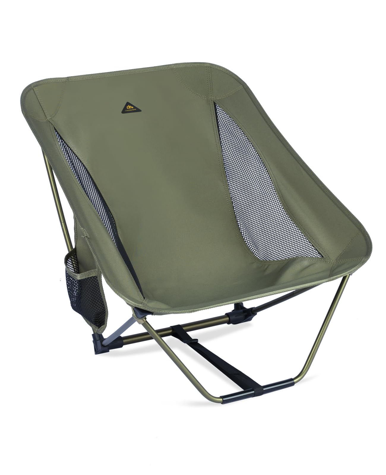iClimb low ultralight compact chair folded in carry bag for easy backpacking