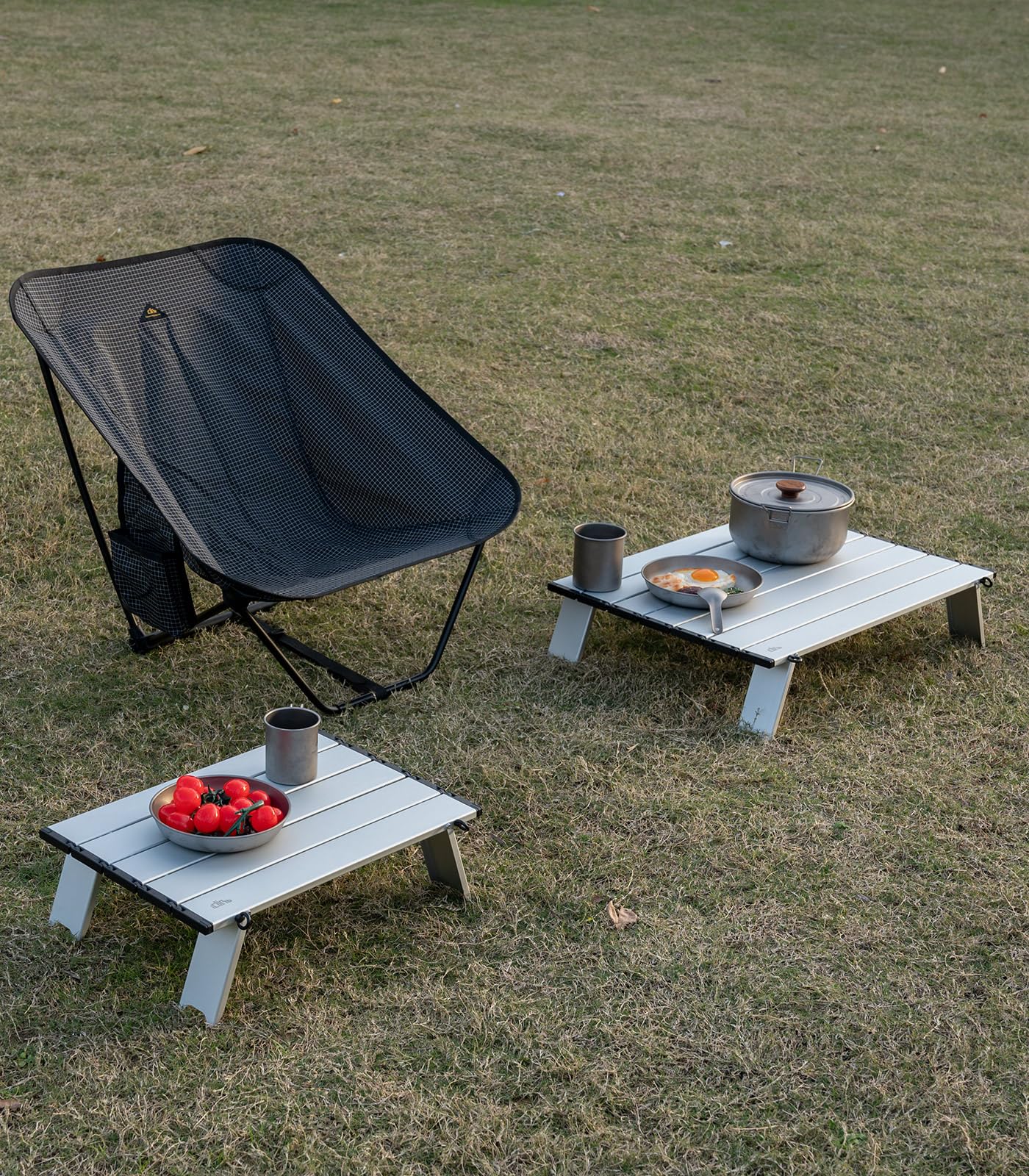 iClimb mini beach table with carry bag ready for portability and beach dining.