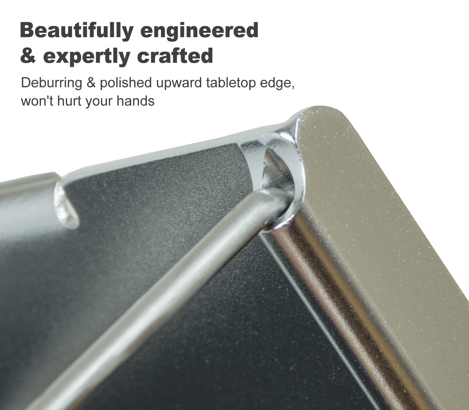 iClimb Mini Solo Table legs close-up in silver for sturdy support