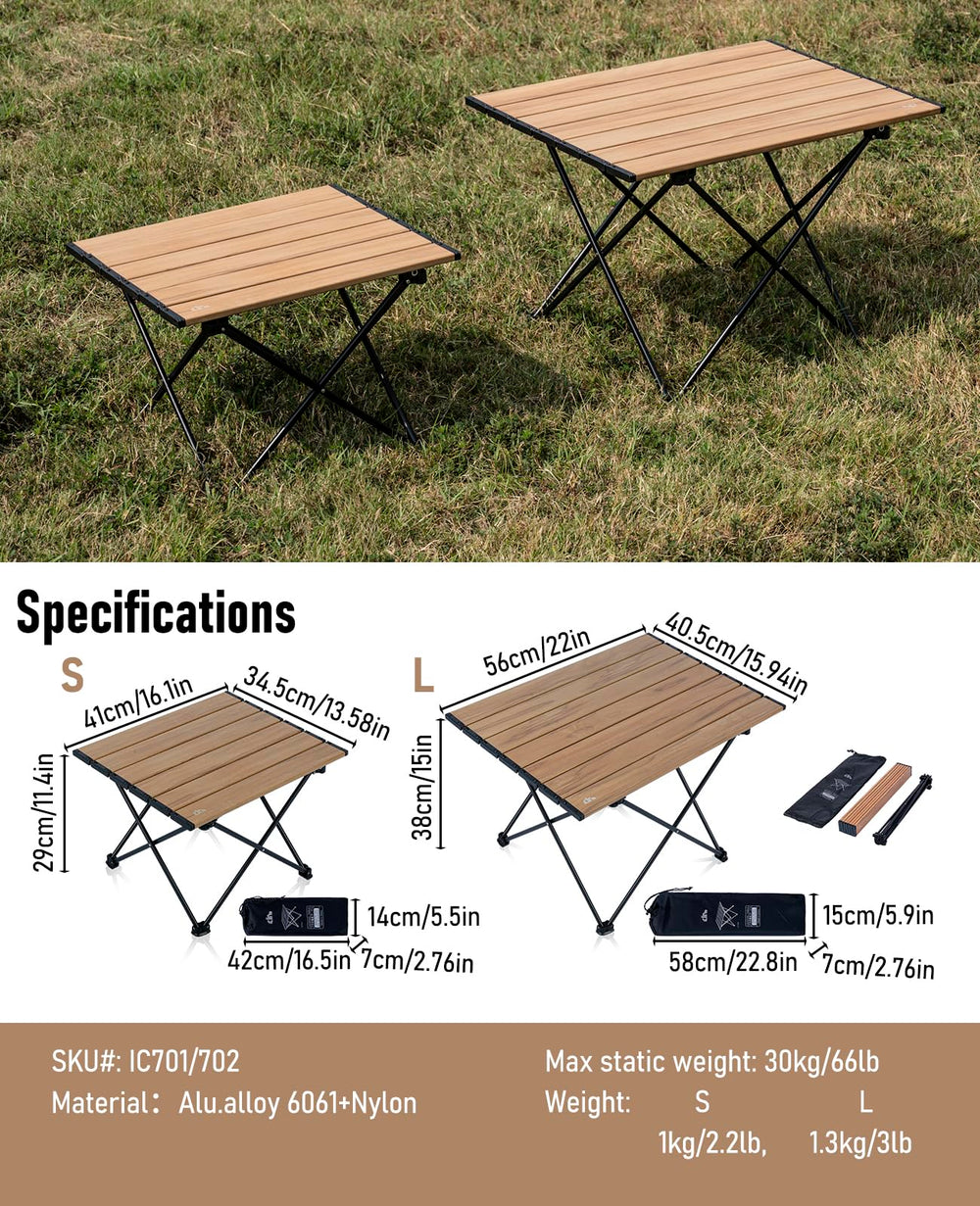 iClimb Nature-S folded table in carry bag for portability