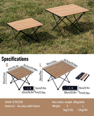 iClimb Nature-S folded table in carry bag for portability