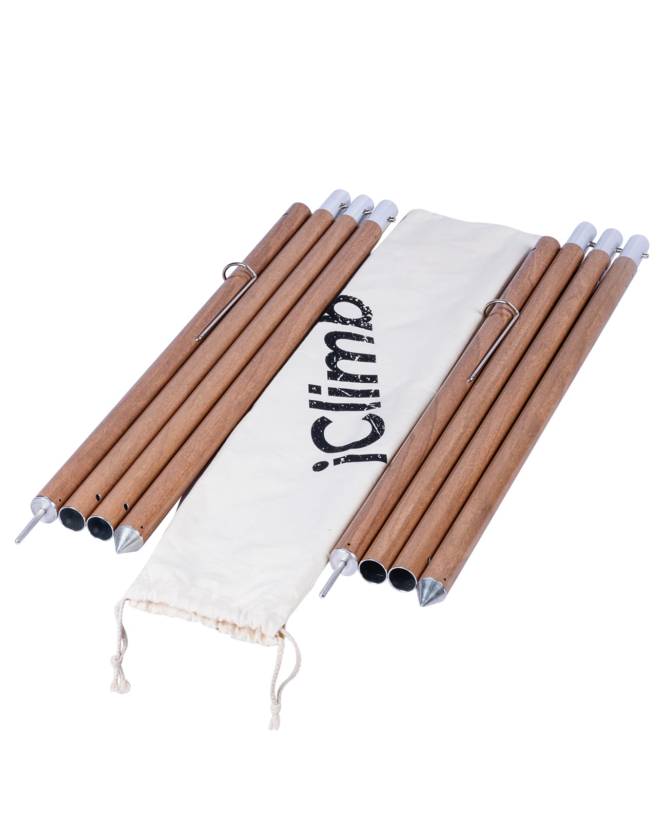 iClimb strong elegant alu tarp poles setup for stable shelter in windy conditions.