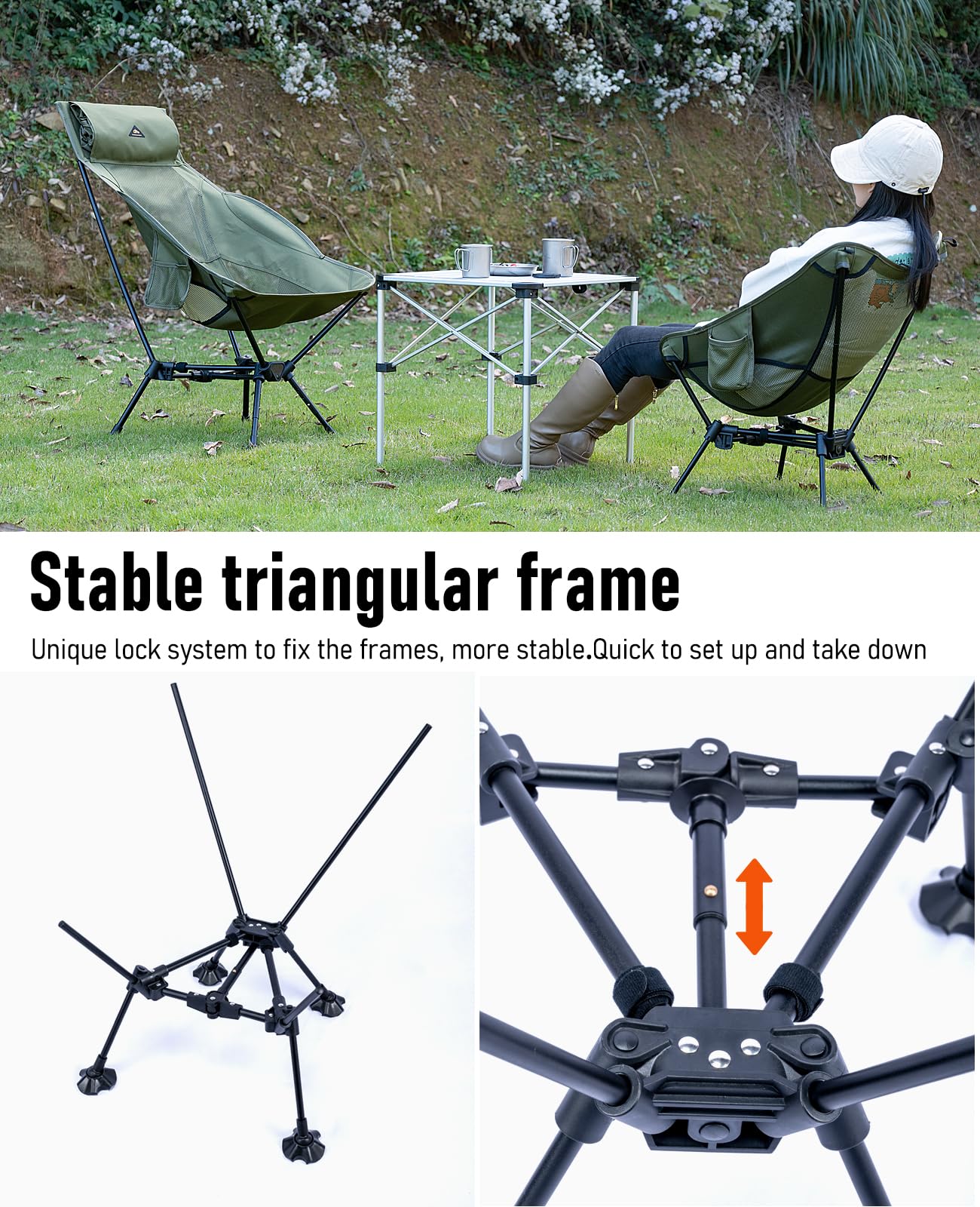 iClimb Ultralight Chair anti-sinking feet prevent sinking on soft ground