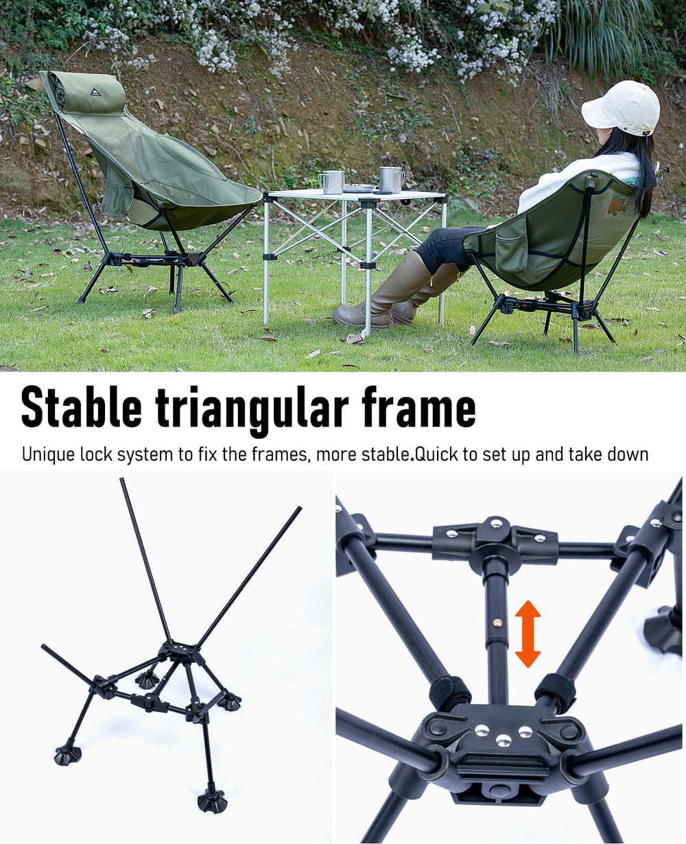 iClimb Ultralight Chair anti-sinking feet prevent sinking on soft ground