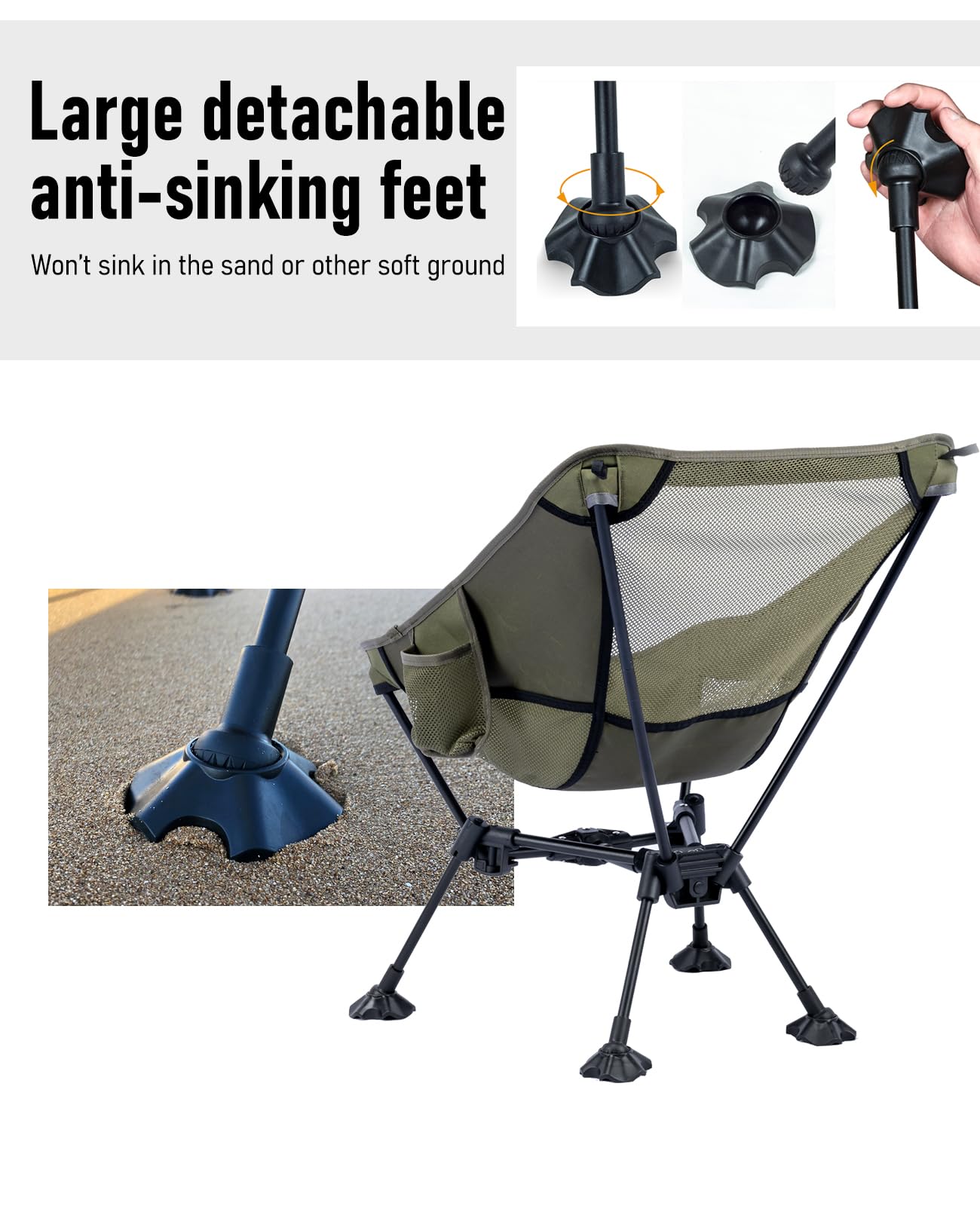 iClimb Ultralight Chair back mesh provides breathable support