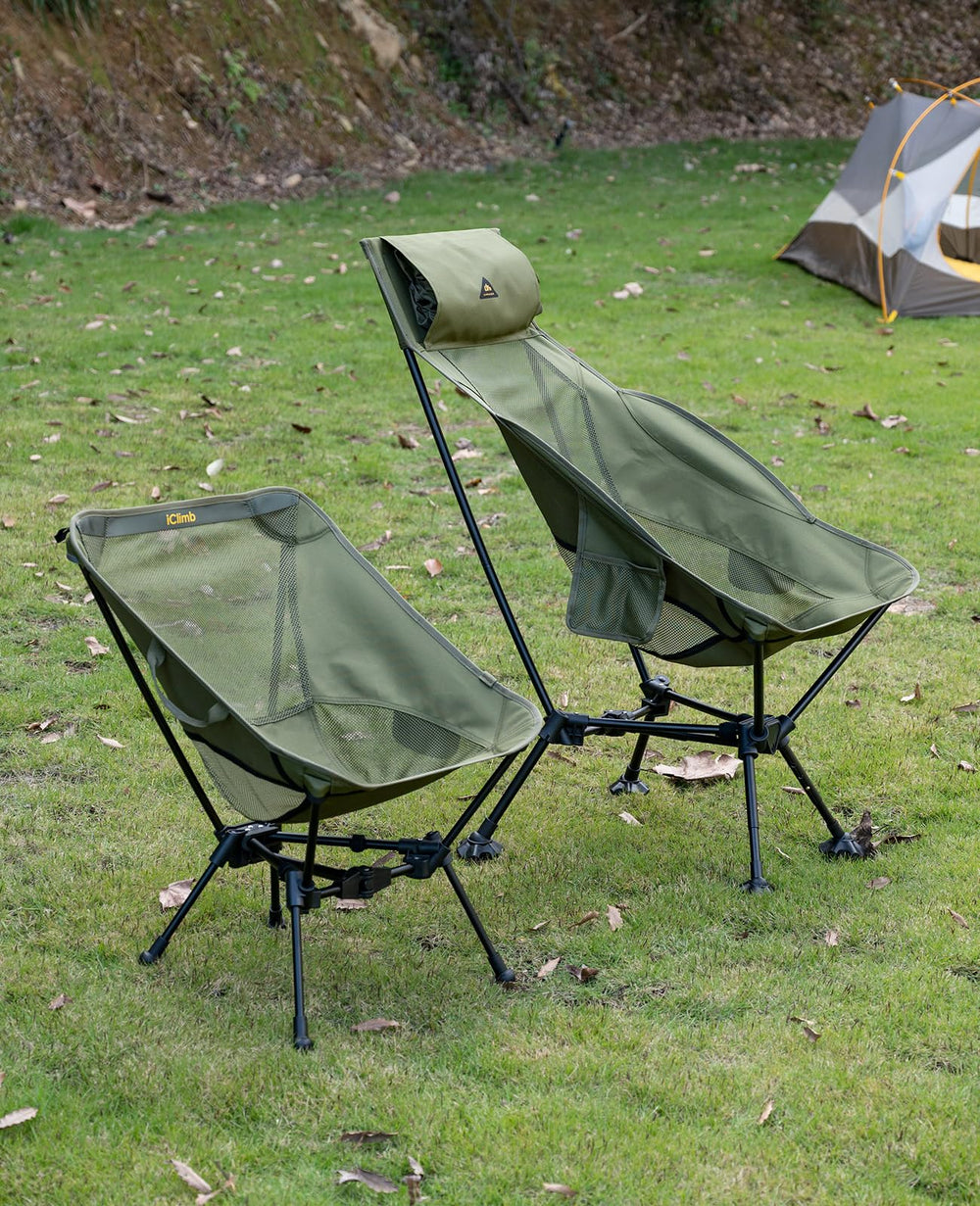 iClimb Ultralight Chair side-pocket stores drinks and essentials