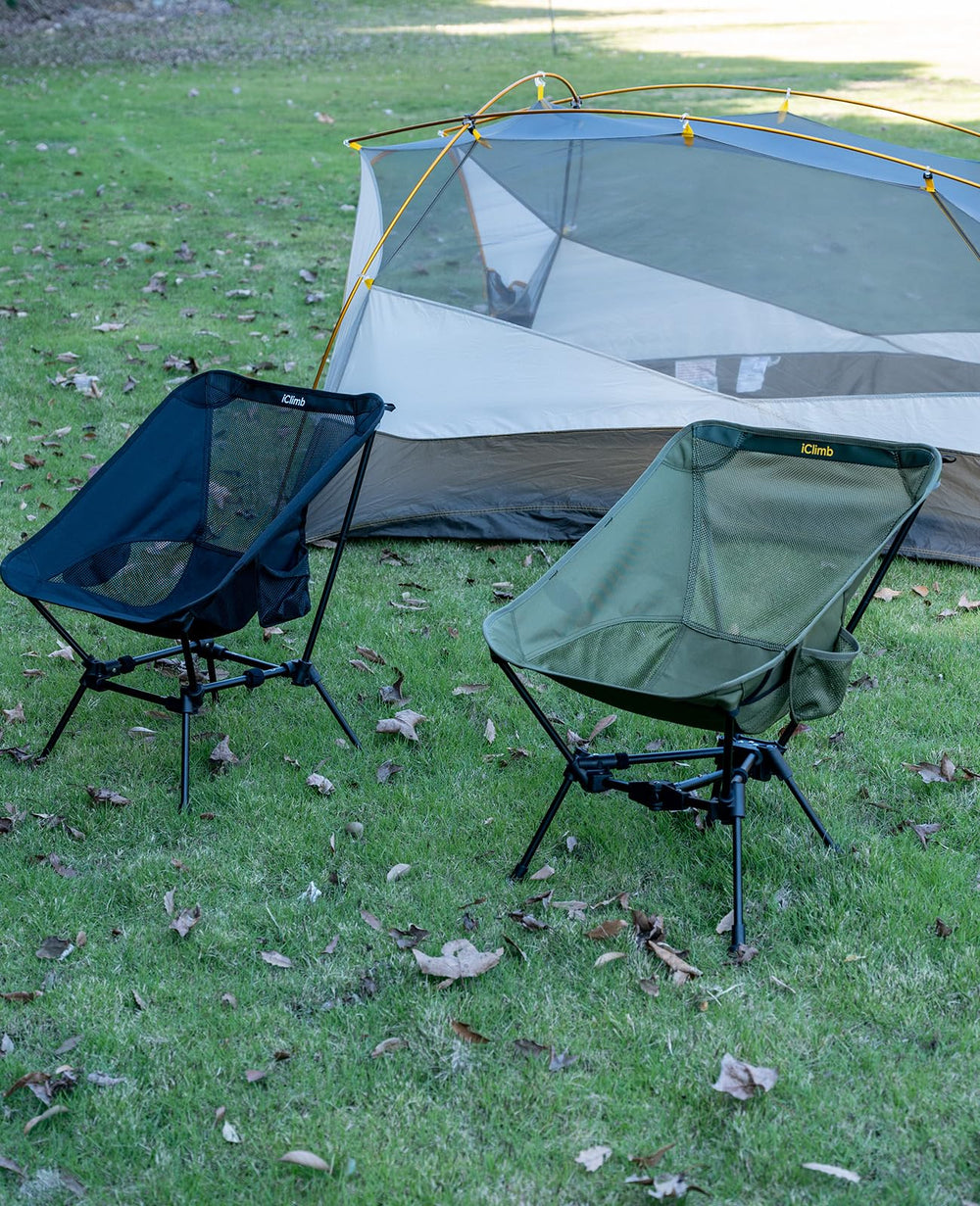iClimb Ultralight Chair triangular-frame design demonstrates stability