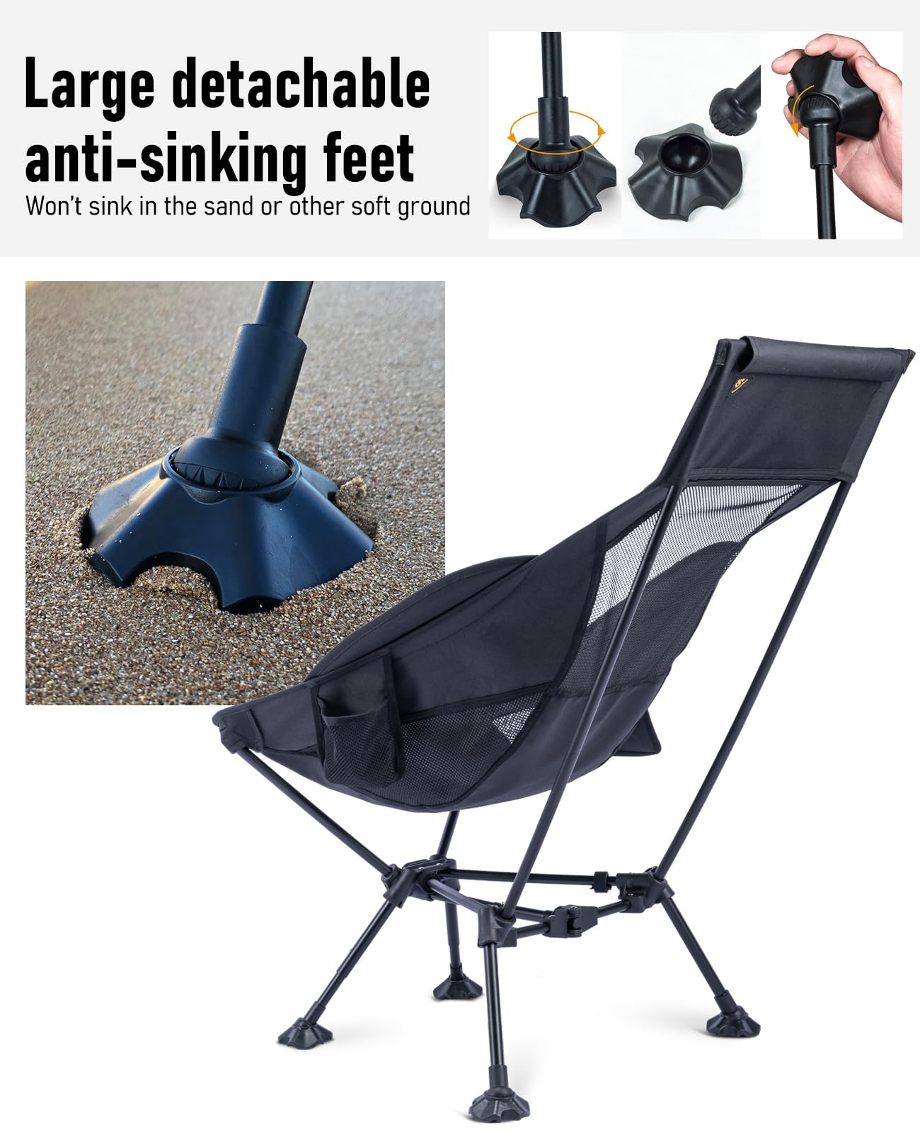 iClimb Ultralight chair cup holder and side pocket keep essentials nearby