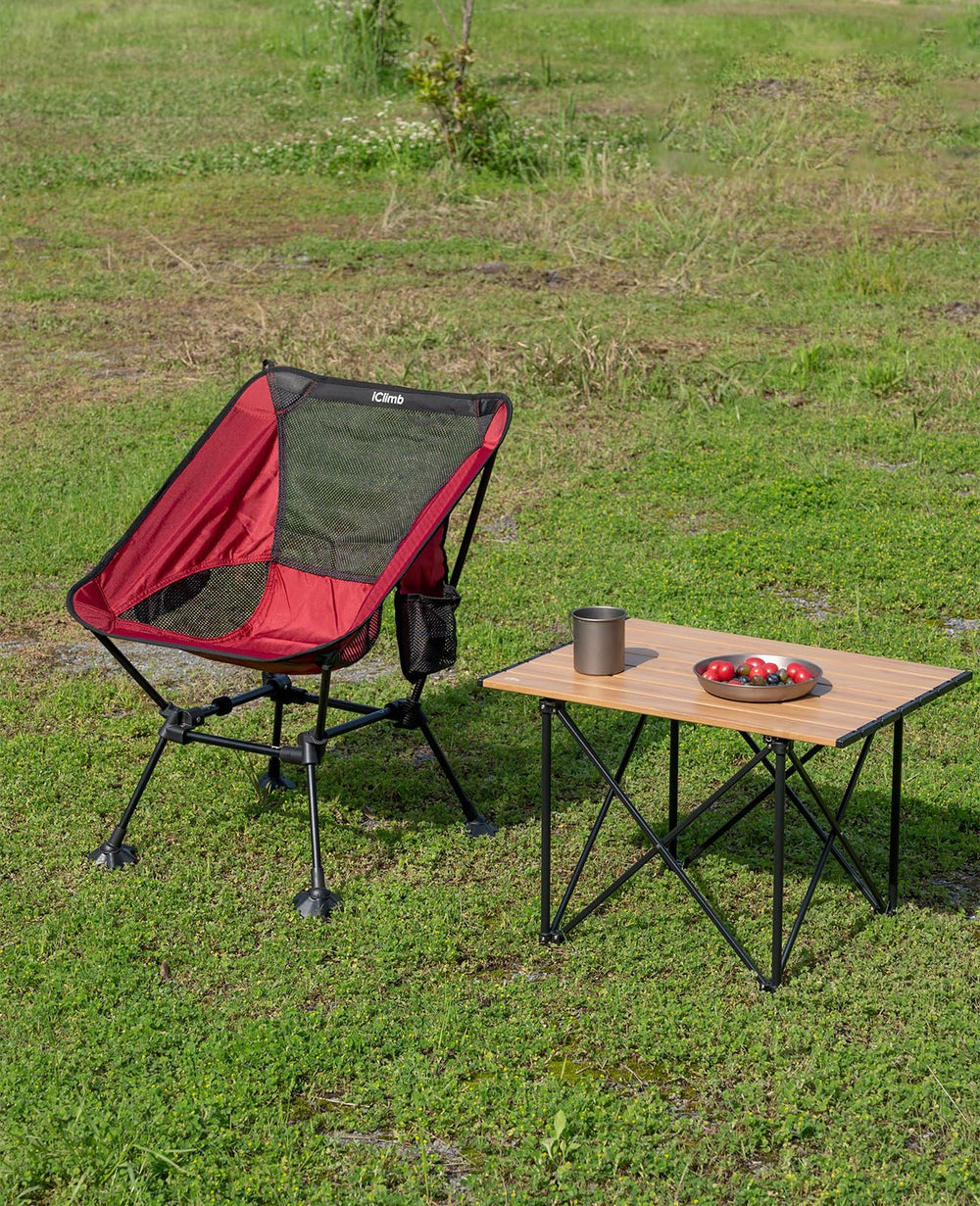 iClimb Ultralight Compact Camping Chair 13.8-inch seat height for comfortable resting