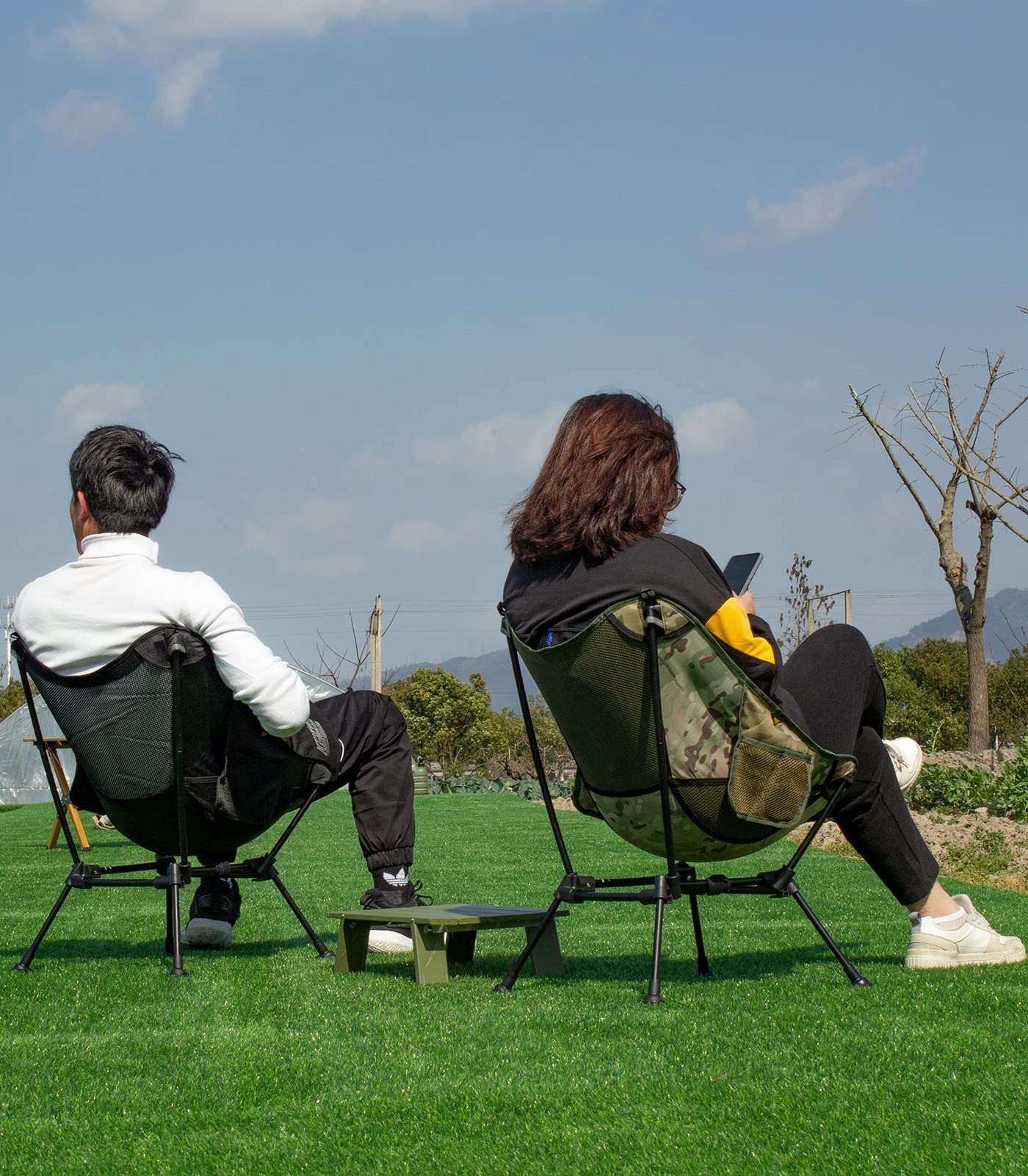 iClimb Ultralight Compact Camping Chair packs into compact storage bag