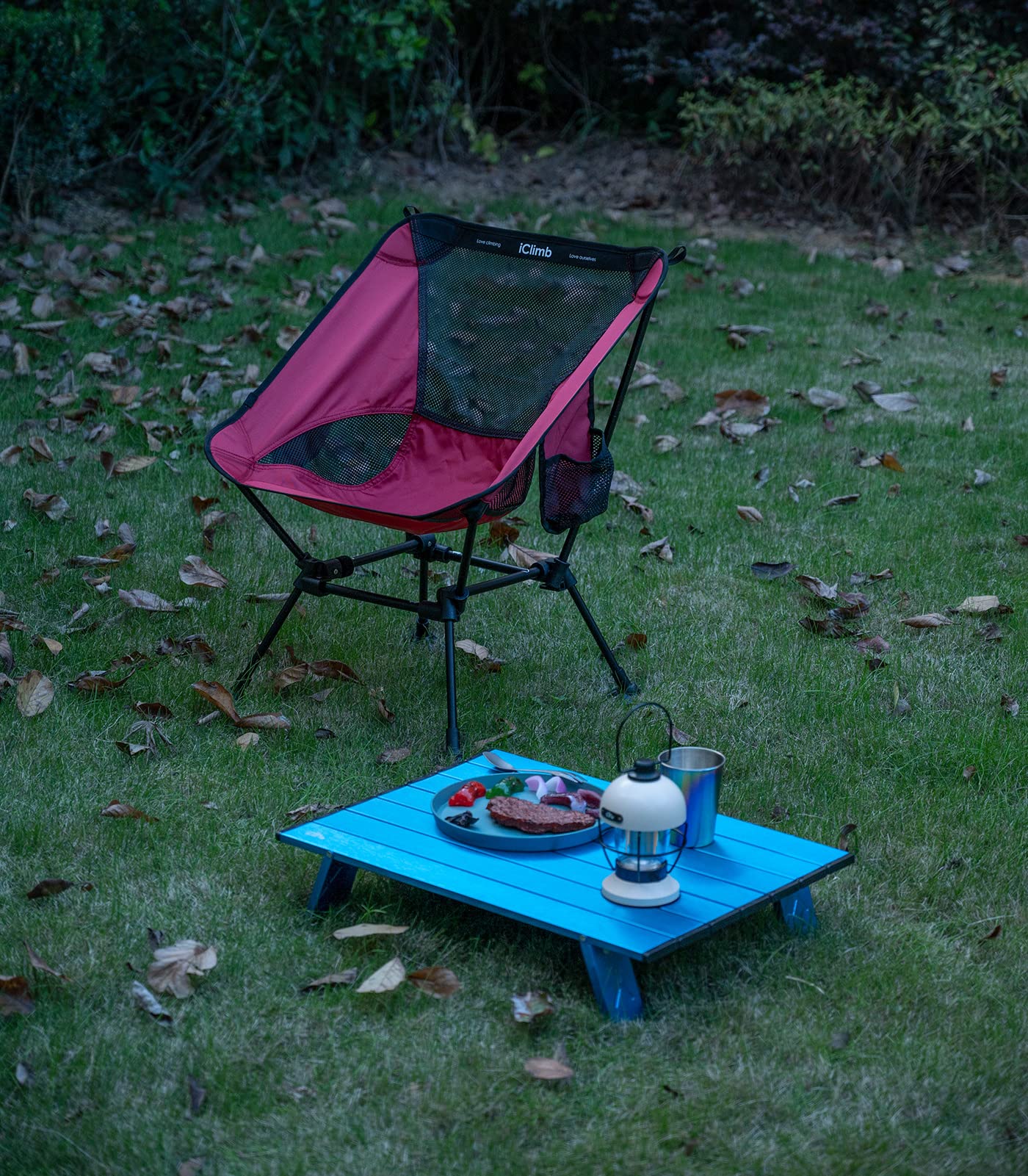 iClimb Ultralight Compact Camping Chair rust-resistant fabric and corrosion-resistant aluminum