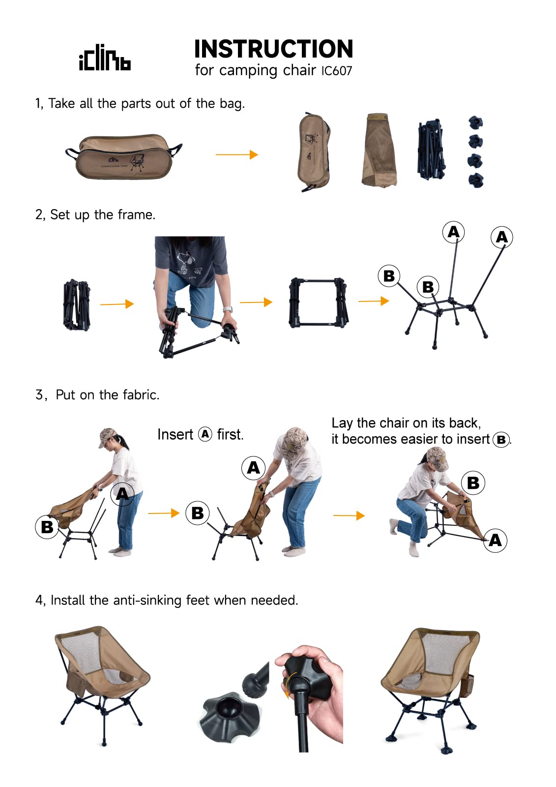 iClimb ultralight aluminum frame weighs 2.2 lbs for portable camping.