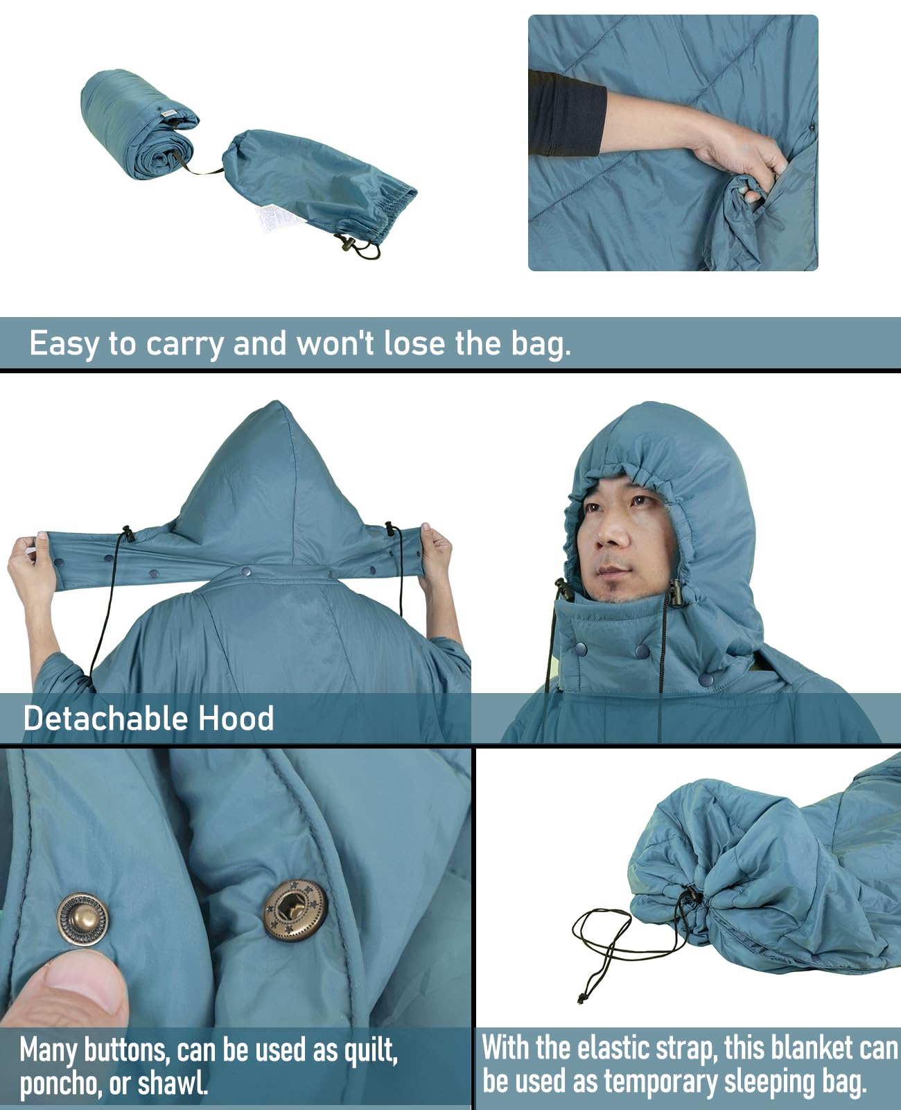 iClimb water-resistant nylon shell keeps you dry in light rain.