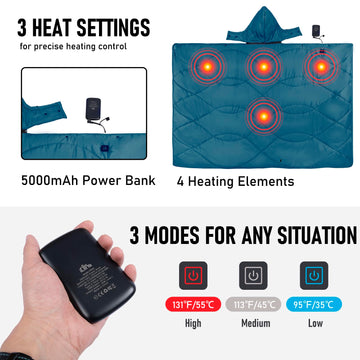 iClimb weatherproof 50D fabric ensures durable, windproof warmth.