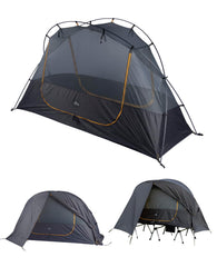 iClimb Ultralight 4-Season Solo Tent camping scene shows roomy interior for solo hikers