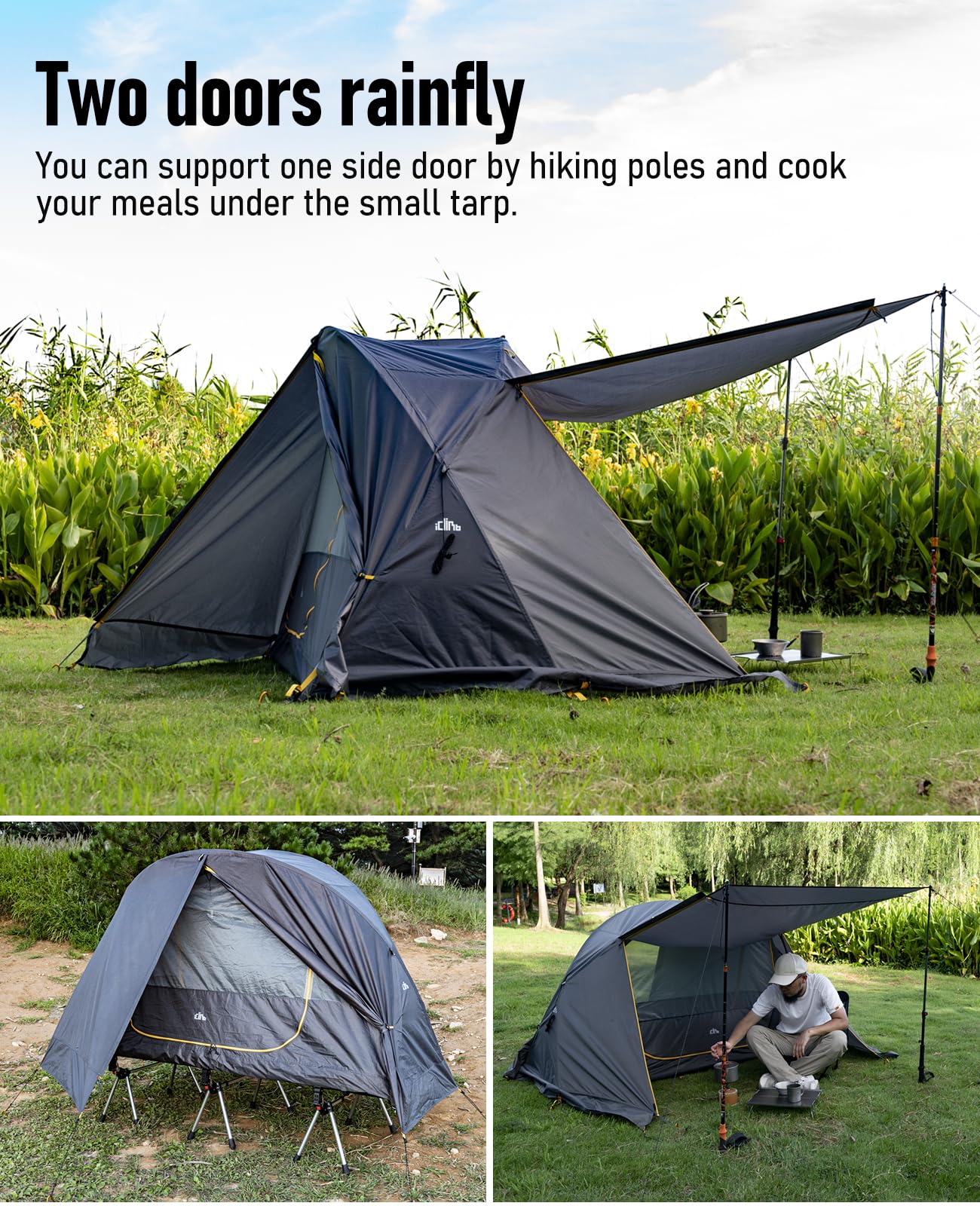 iClimb Ultralight 4-Season Solo Tent compact carry bag demonstrates portability