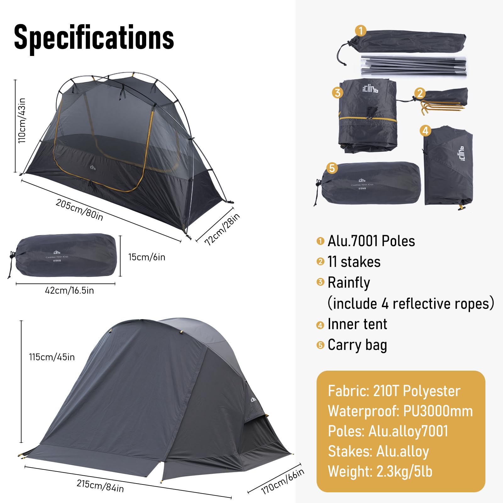 iClimb Ultralight 4-Season Solo Tent ventilation mesh ensures comfortable airflow
