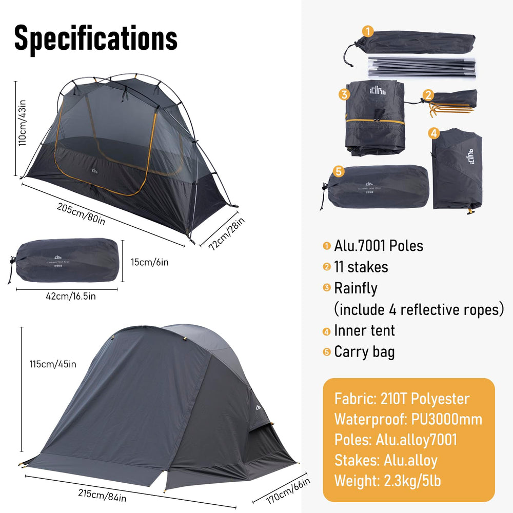 iClimb Ultralight 4-Season Solo Tent ventilation mesh ensures comfortable airflow
