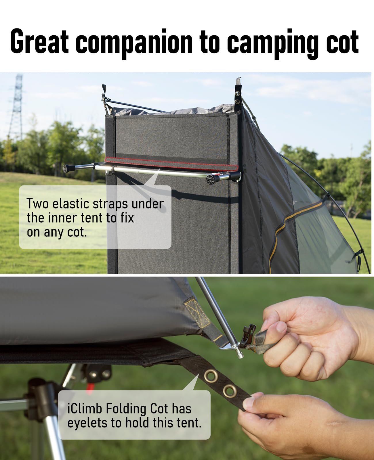 iClimb Ultralight 4-Season Solo Tent vestibule cooking area for outdoor meals