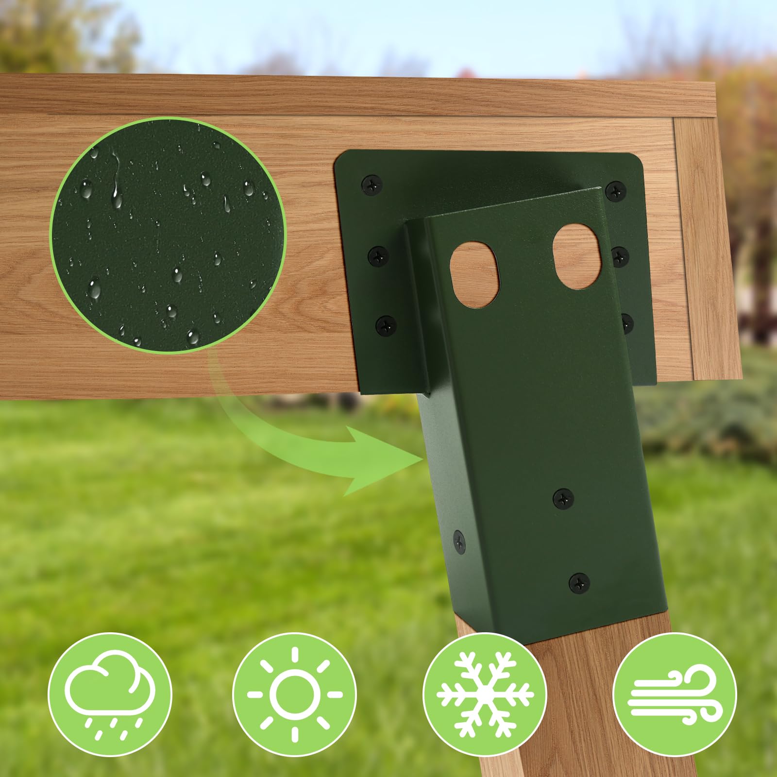 ICokin green deer bracket side view highlights 8-degree tilt for strong framing
