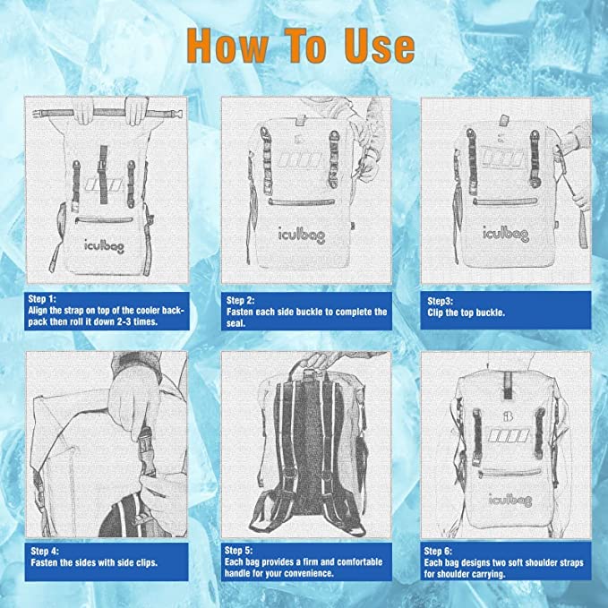 Padded shoulder straps on the iculbag Backpack Cooler ensure comfortable hiking