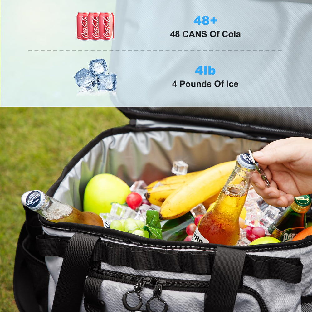 Iculbag insulated lunch bag gray beach picnic scene highlighting versatile use