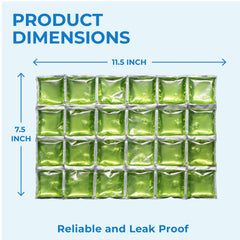 ICY-COOLS green ice pack in camping cooler shows long-lasting outdoors cooling.