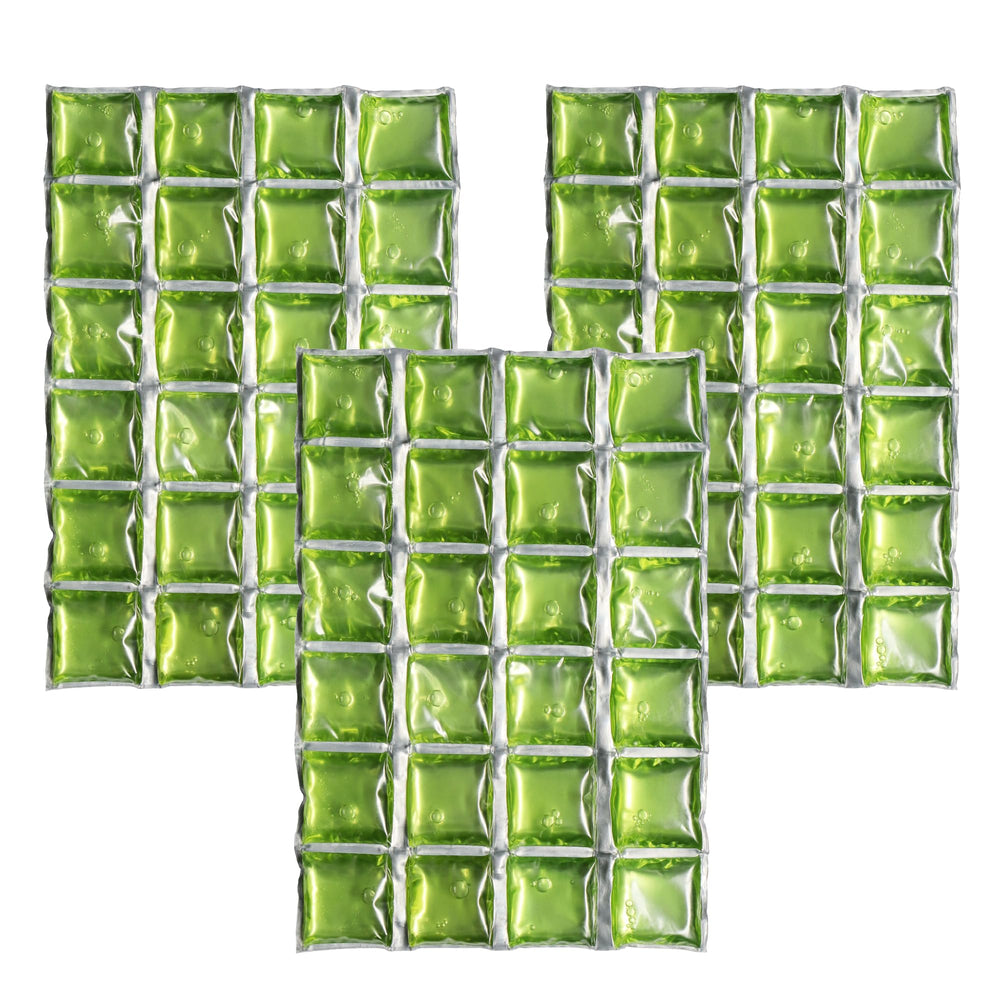 ICY-COOLS reusable ice pack flat 10x15 green, front view keeps cooler foods cold longer.