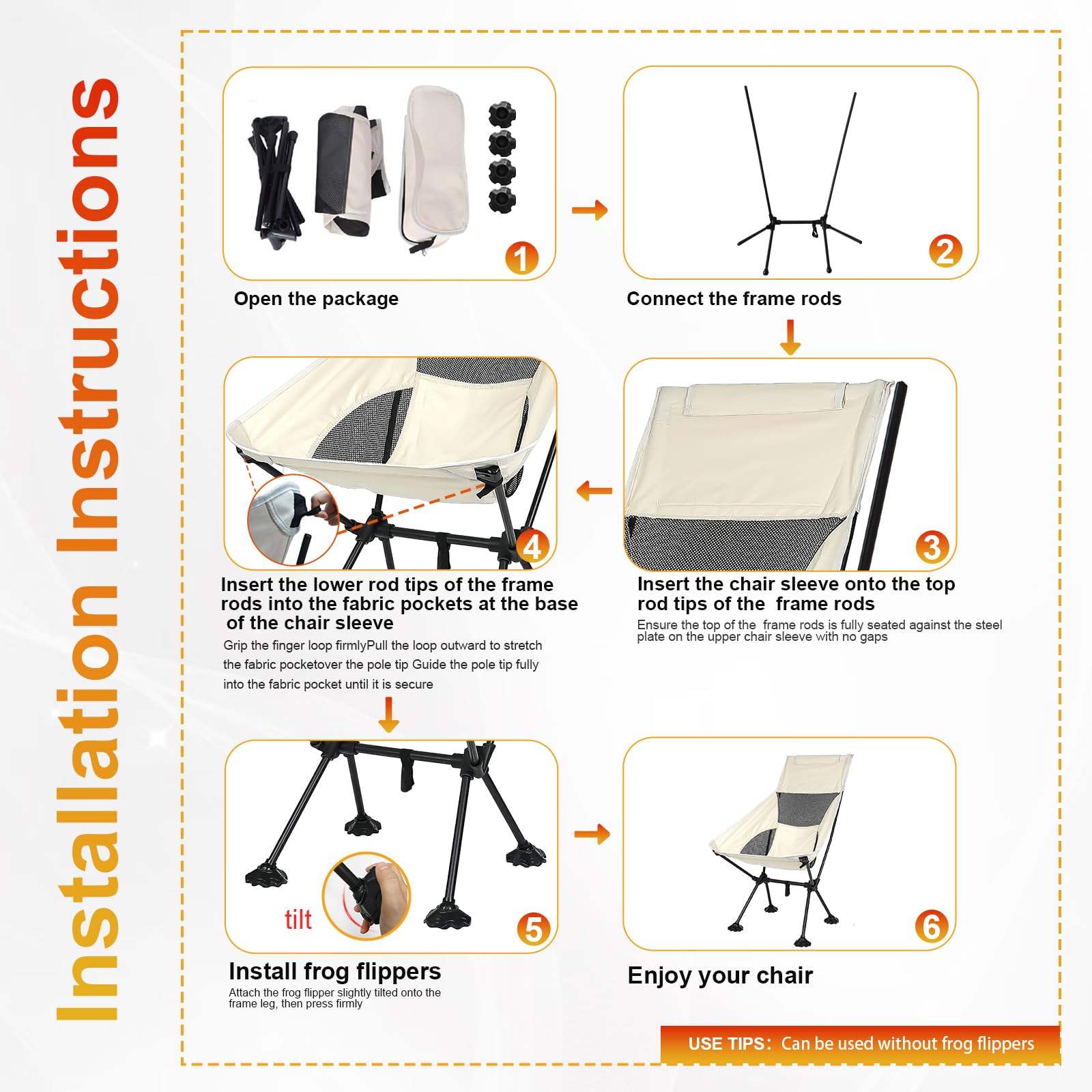 IEJ Ultralight High-Back Chair back support for comfortable trail sitting