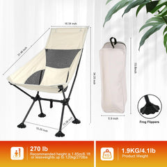IEJ Ultralight High-Back Chair folded compactly beside a backpack
