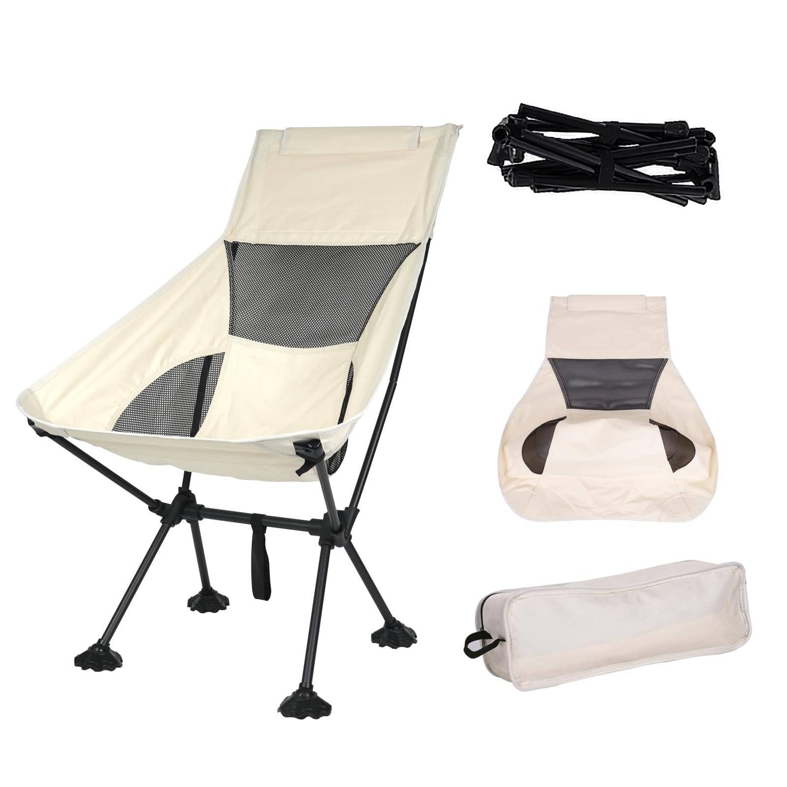 IEJ Ultralight High-Back Chair setup at campsite showing quick seating
