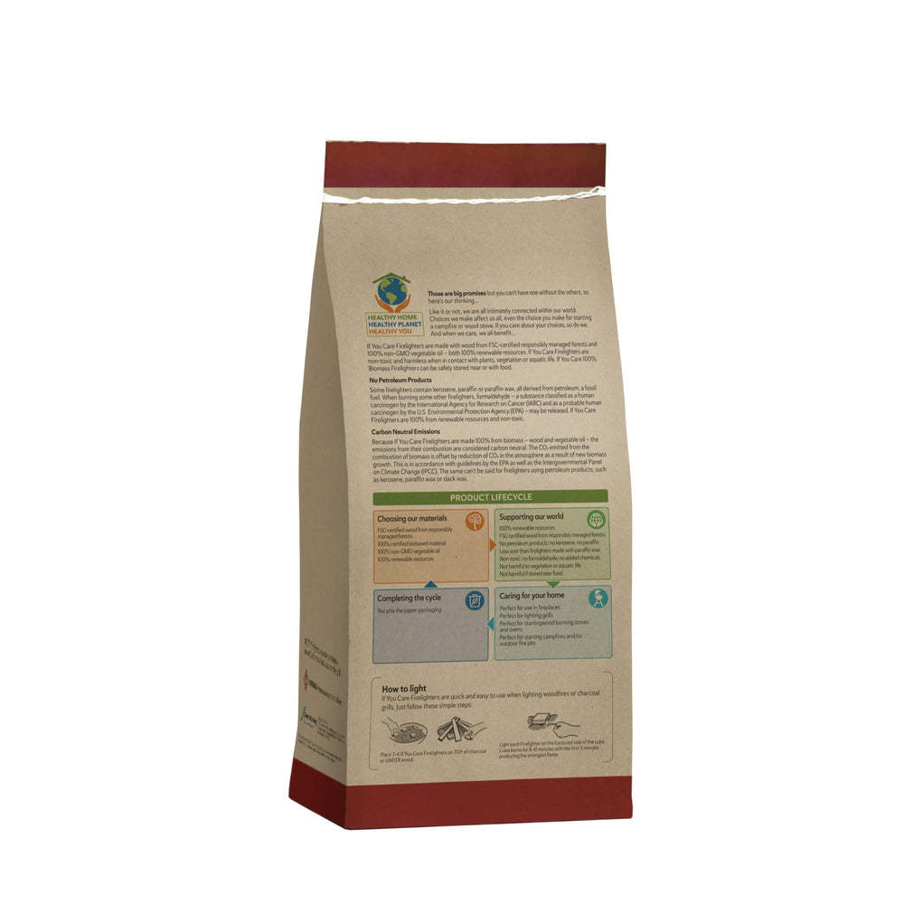If You Care Firelighters use FSC wood and vegetable oil for quick, renewable fire starting.