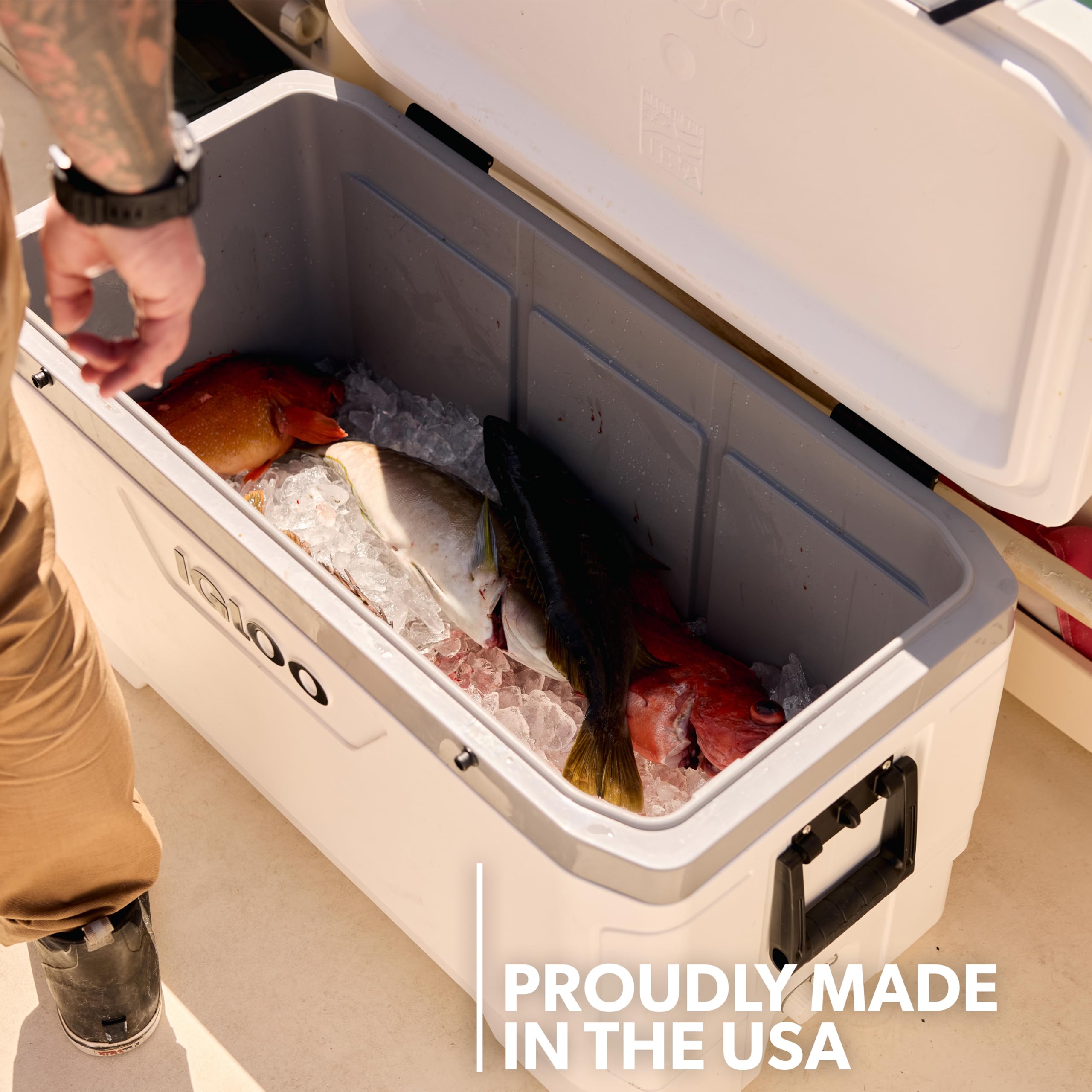 Igloo cooler hinges are marine-grade for long-lasting performance.