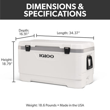 Igloo Latitude Marine cooler with tie-down points ready for secure transport.
