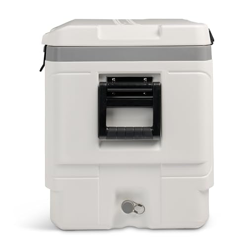 Igloo Latitude Marine Ultra White Cooler drain-plug visible for easy drainage