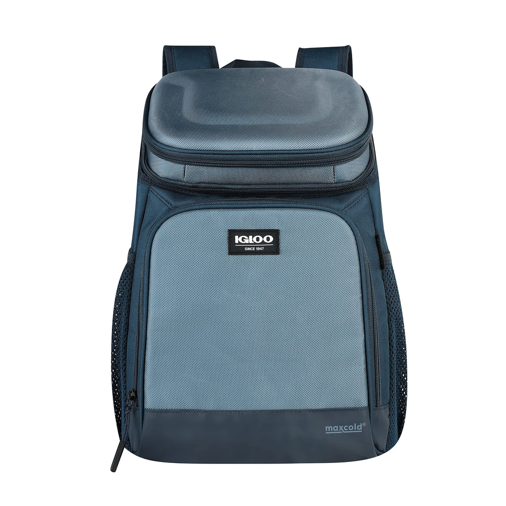 Igloo 18 Can Evergreen Blue Backpack front view showing a compact cooling option for day trips