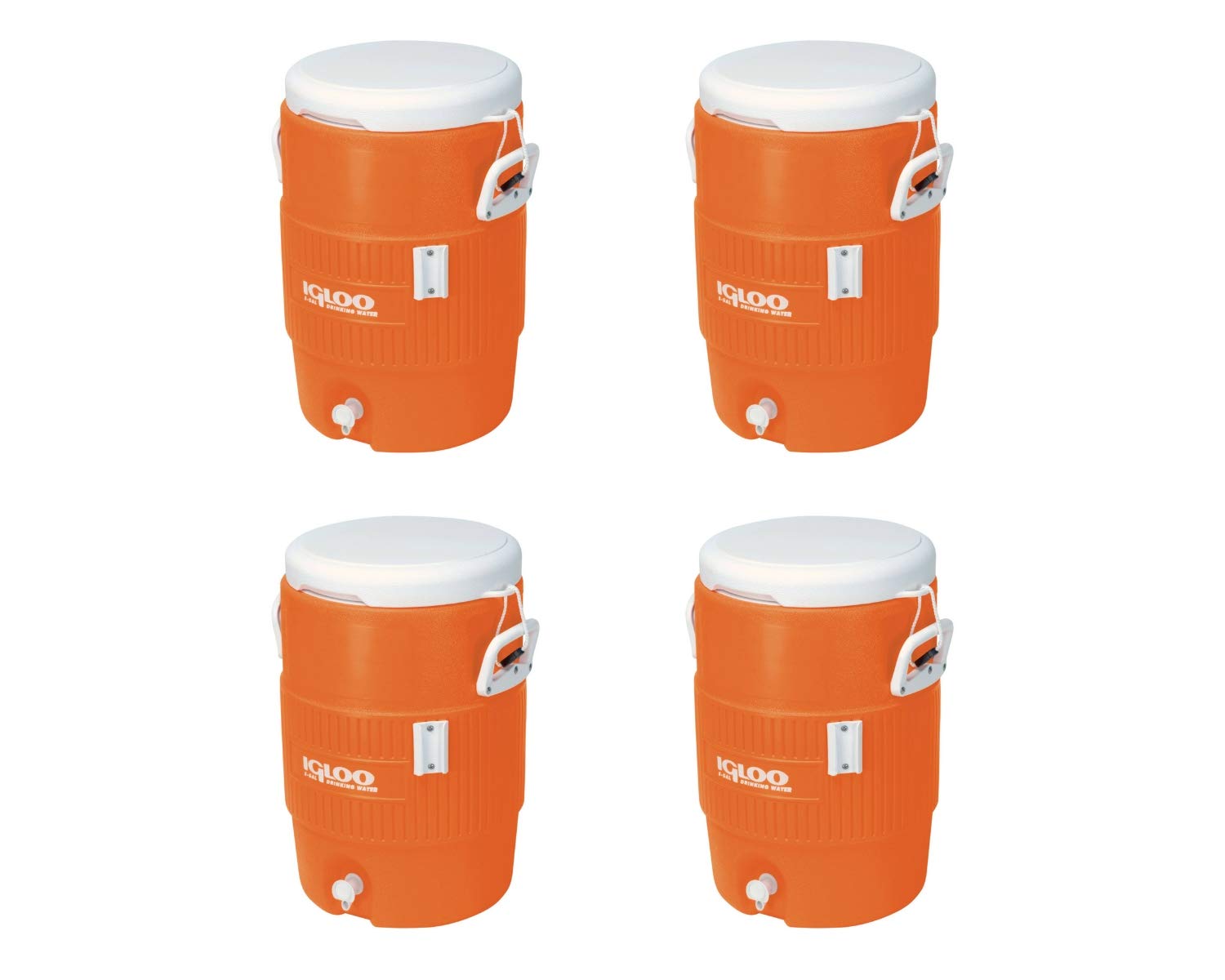 Igloo 5-Gallon Heavy-Duty Beverage Cooler in orange with easy-spout for outdoor serving