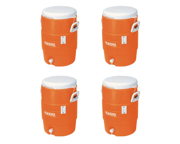 Igloo 5-Gallon Heavy-Duty Beverage Cooler in orange with easy-spout for outdoor serving