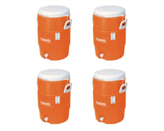 Igloo 5-Gallon Heavy-Duty Beverage Cooler in orange with easy-spout for outdoor serving