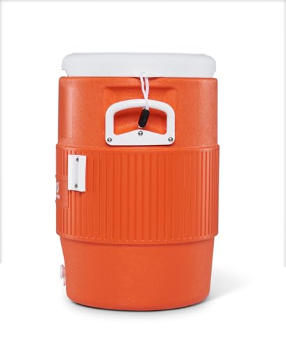 Igloo cooler keeps lid attached with keeper cord for cleanliness.