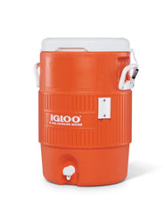 Igloo 5-gallon cooler with spigot for mess-free dispensing.