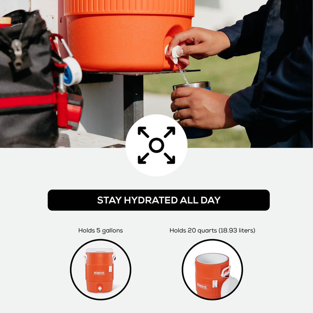 Igloo cooler with UV inhibitors resists sun damage during outdoor events.
