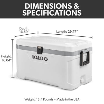 Igloo 70QT Latitude Marine THERMECOOL insulation for efficient cooling