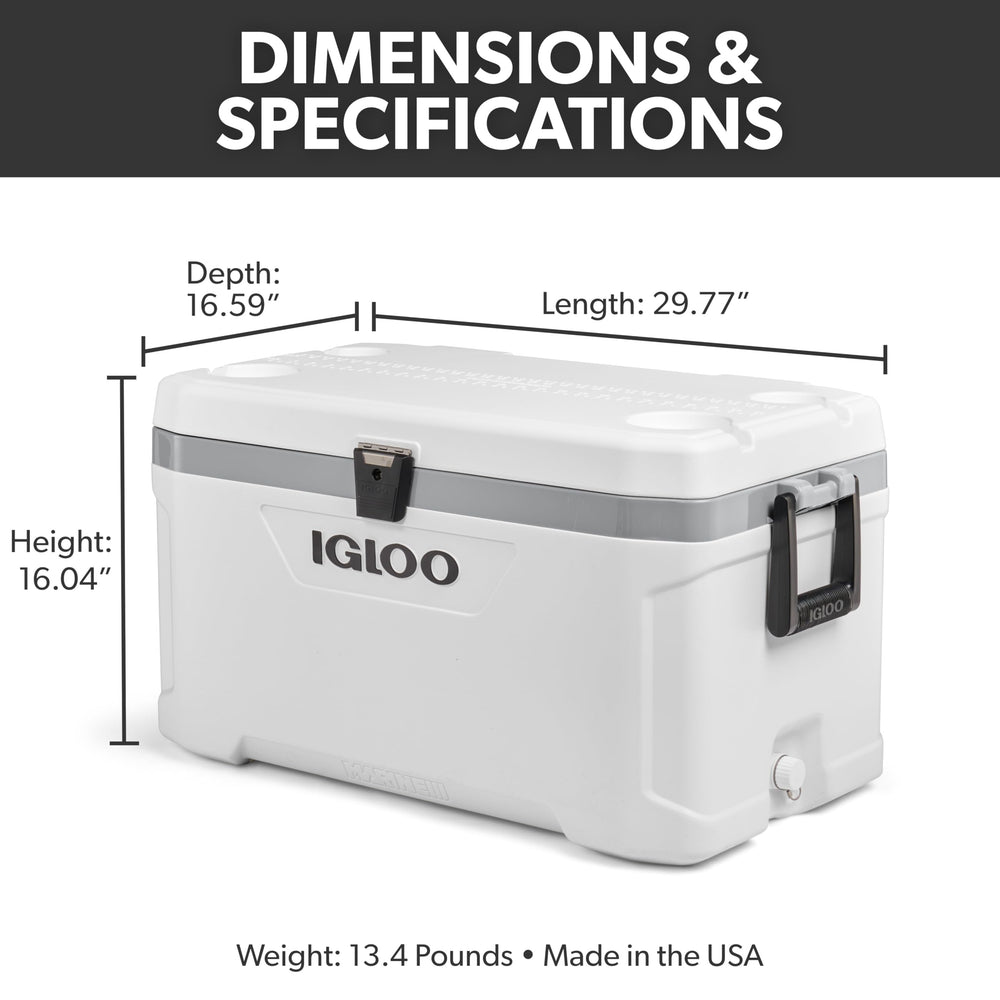 Igloo 70QT Latitude Marine THERMECOOL insulation for efficient cooling