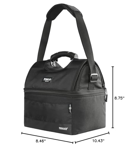 Igloo Black Evergreen 16 Can SoftSided Gripper Bag capacity indicates roomy but compact design.