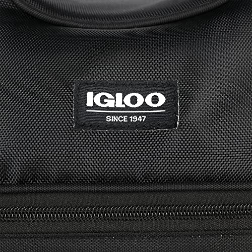 Igloo Black Evergreen 16 Can SoftSided Gripper Bag eco fiber exterior emphasizes sustainability.