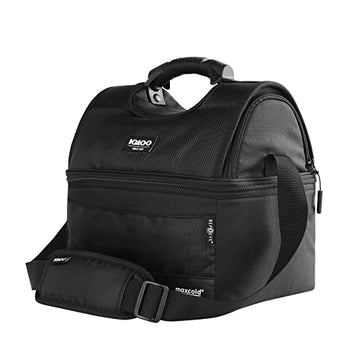 Igloo Black Evergreen 16 Can SoftSided Gripper Bag side view shows durable construction for outdoors.