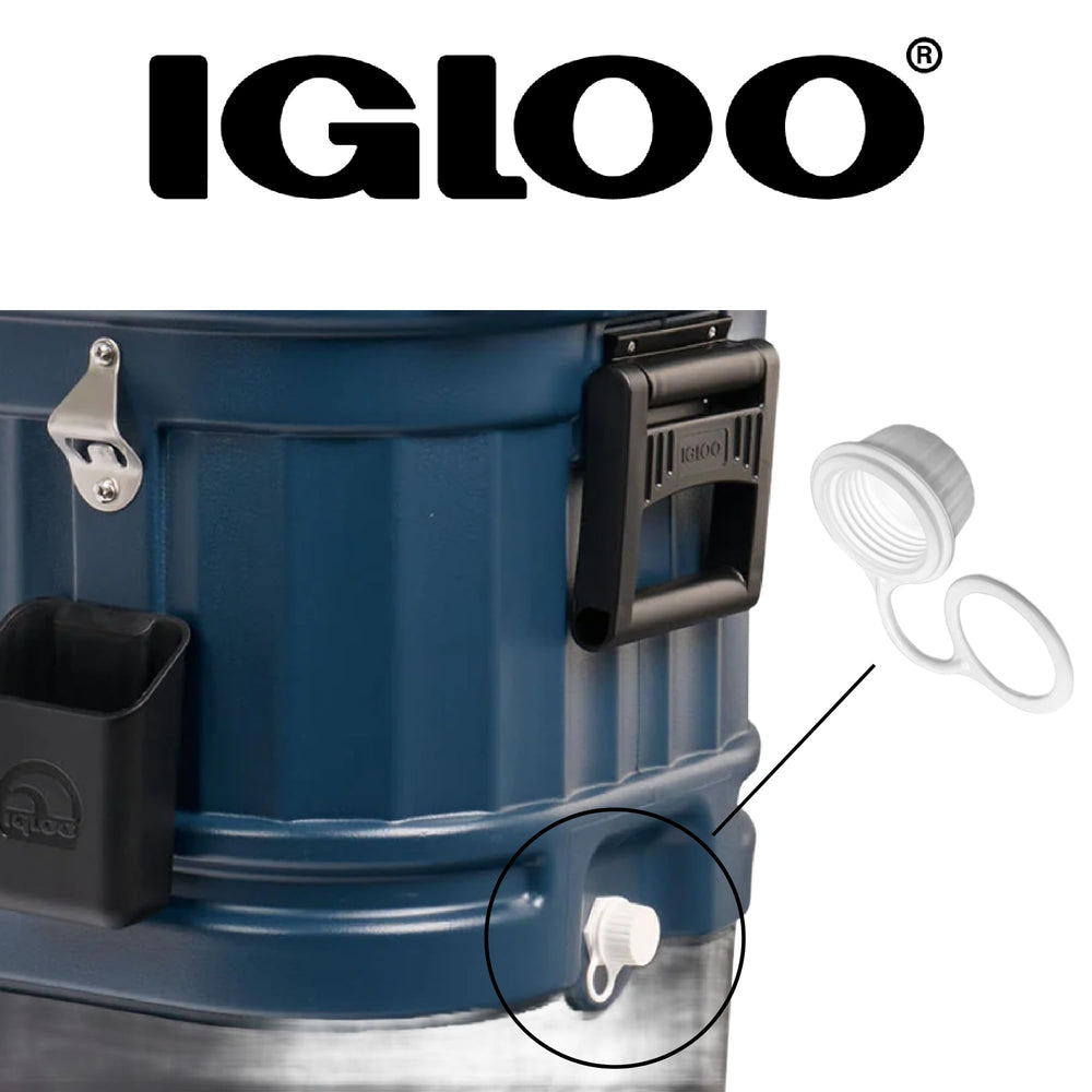 Igloo drain plug being installed easily on compatible cooler
