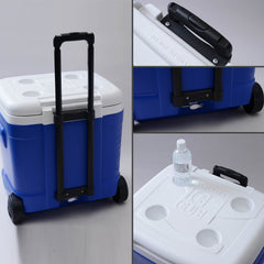 Igloo Ice Cube 60-Quart Roller Cooler interior space for drinks and snacks