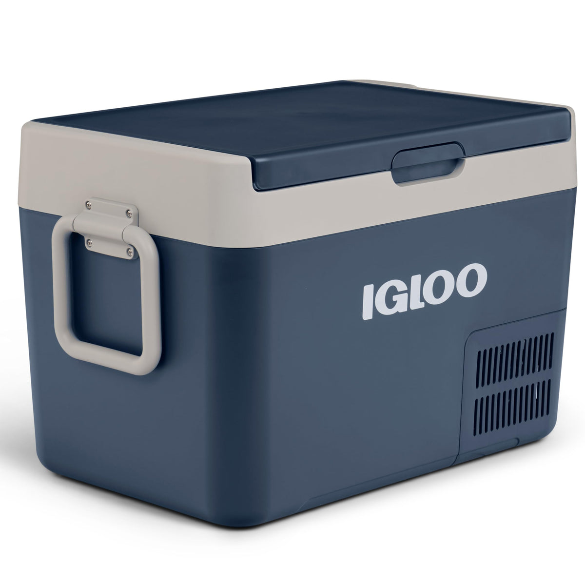 Igloo ICF 32 iceless cooler front view with sleek controls